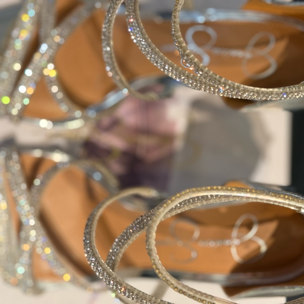 Elegant Silver Strappy Heels - Picture 9 of 12